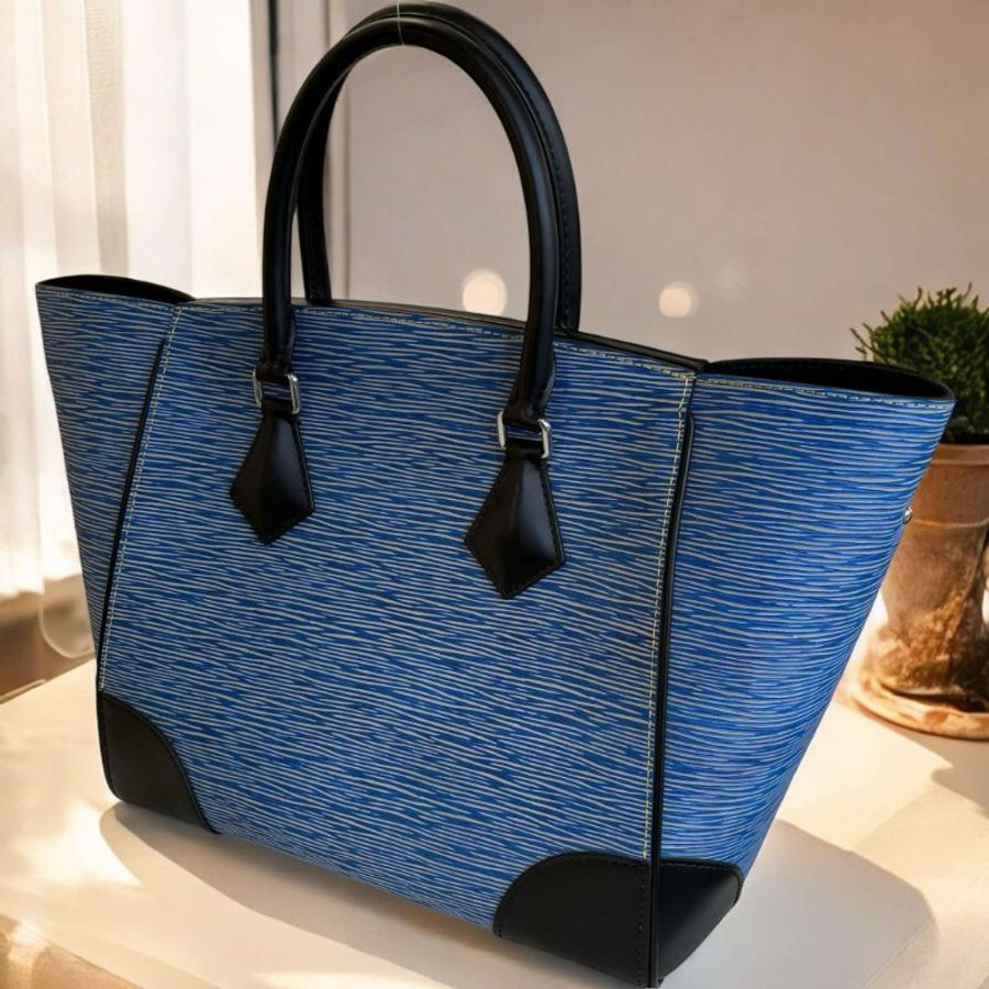 LV EPI水波紋手緹兩用包 藍色-3