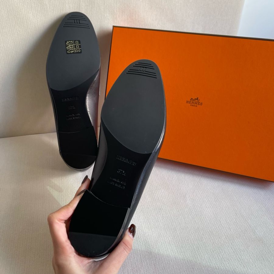 全新 現貨🔥Hermes Royal Paris Loafer Constance H 皮鞋 樂福鞋 👞 黑色 37.5-4