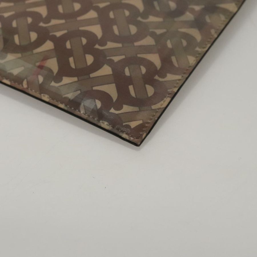 【日本直送】BURBERRY 全像手拿包,乙烯基材質,米色/銀色,正品,貨號 108012-13