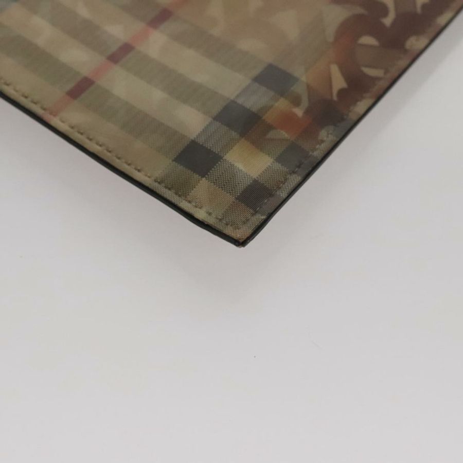 【日本直送】BURBERRY 全像手拿包,乙烯基材質,米色/銀色,正品,貨號 108012-14