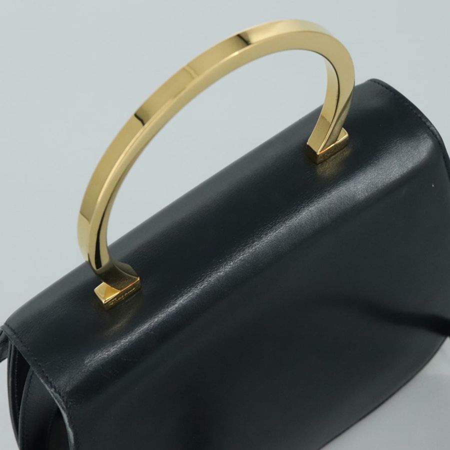 【日本直送】Salvatore Ferragamo 手提包 皮革 2way 黑色 金色 Auth 105702-5