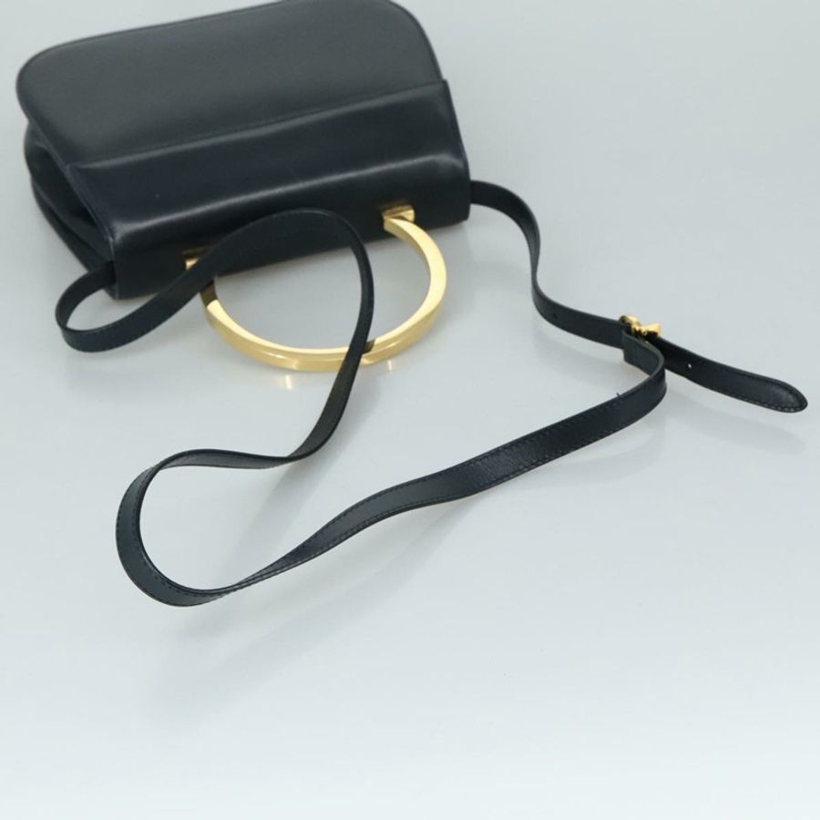 【日本直送】Salvatore Ferragamo 手提包 皮革 2way 黑色 金色 Auth 105702-7