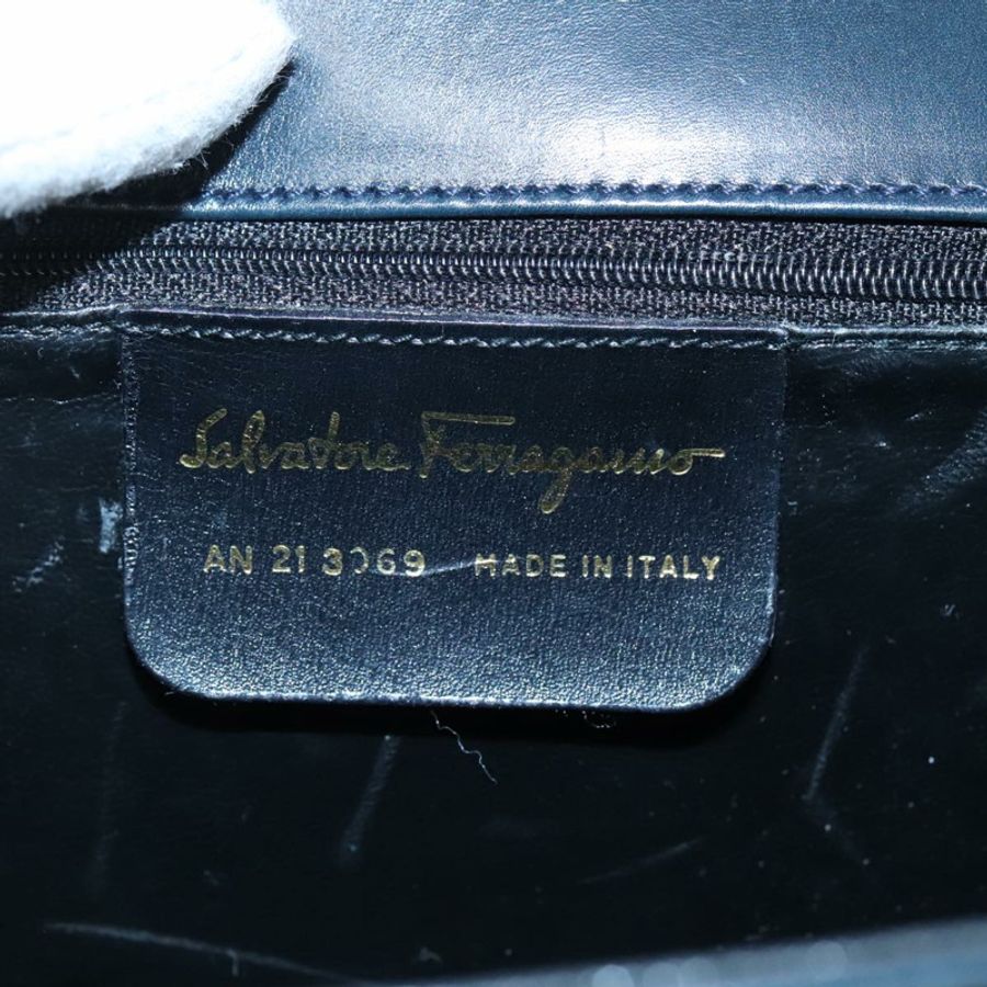 【日本直送】Salvatore Ferragamo 手提包 皮革 2way 黑色 金色 Auth 105702-10