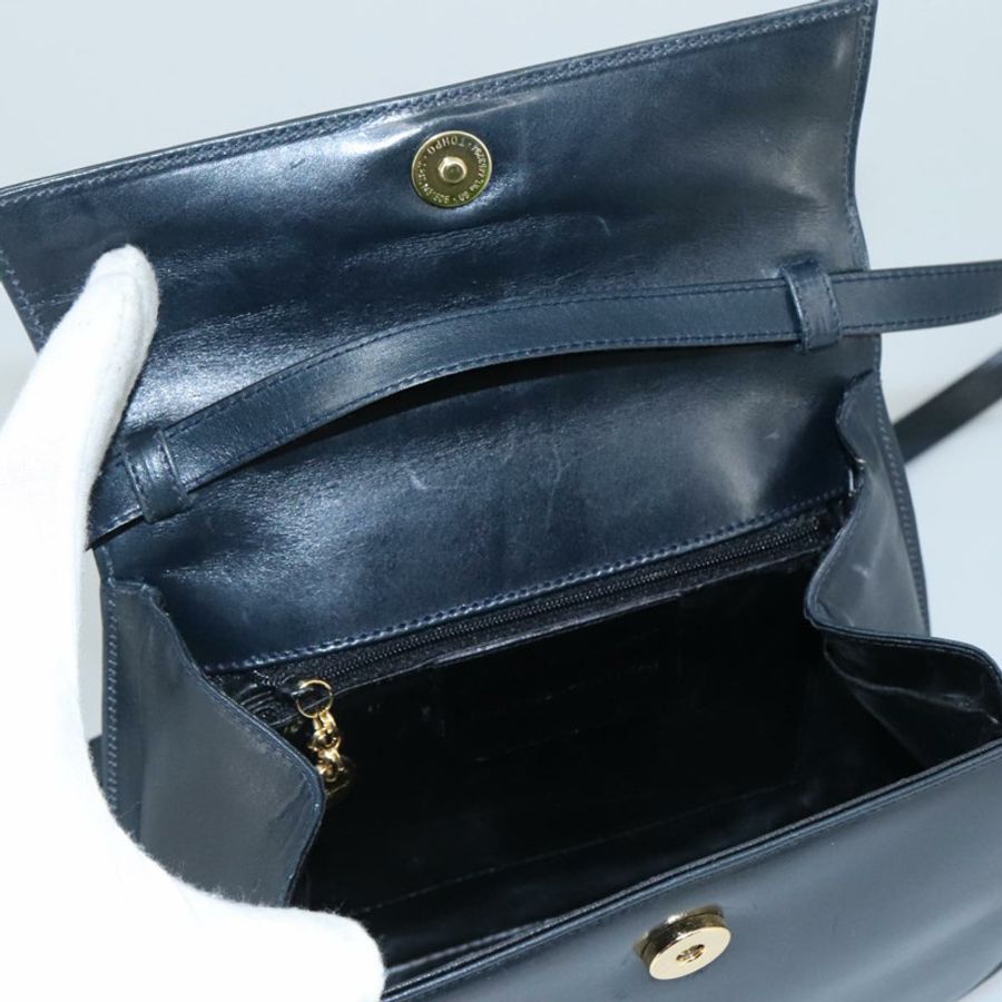 【日本直送】Salvatore Ferragamo 手提包 皮革 2way 黑色 金色 Auth 105702-19