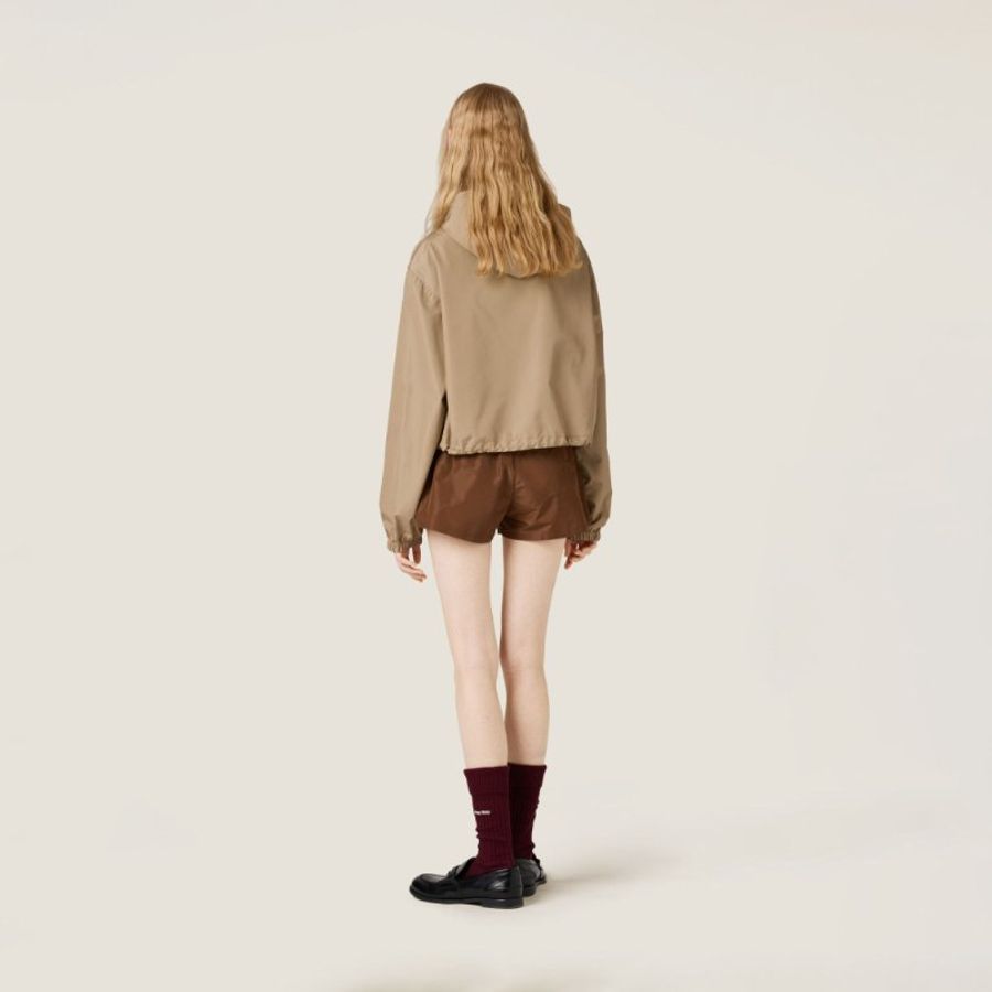 Miu Miu Clay Grey Technical Fabric Blouson Jacket 科技布料 功能性織物束腰外套-1