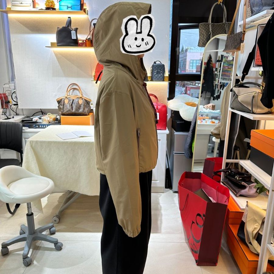 Miu Miu Clay Grey Technical Fabric Blouson Jacket 科技布料 功能性織物束腰外套-8