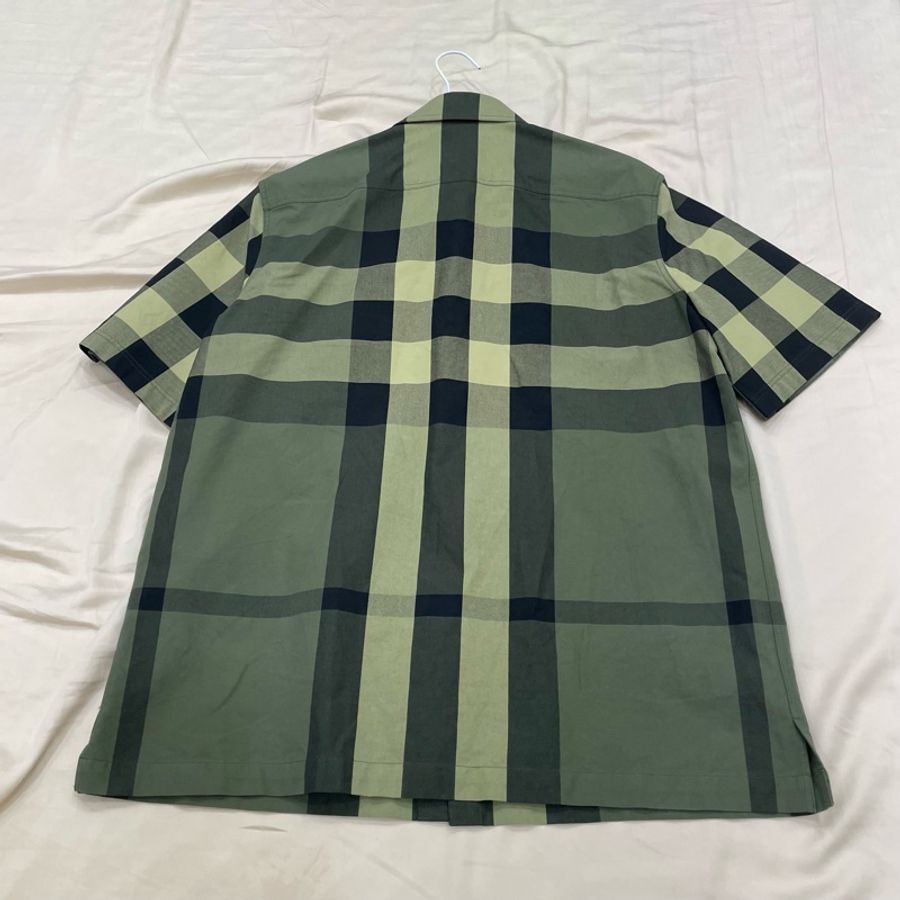 Burberry 經典格紋襯衫 軍綠色-8