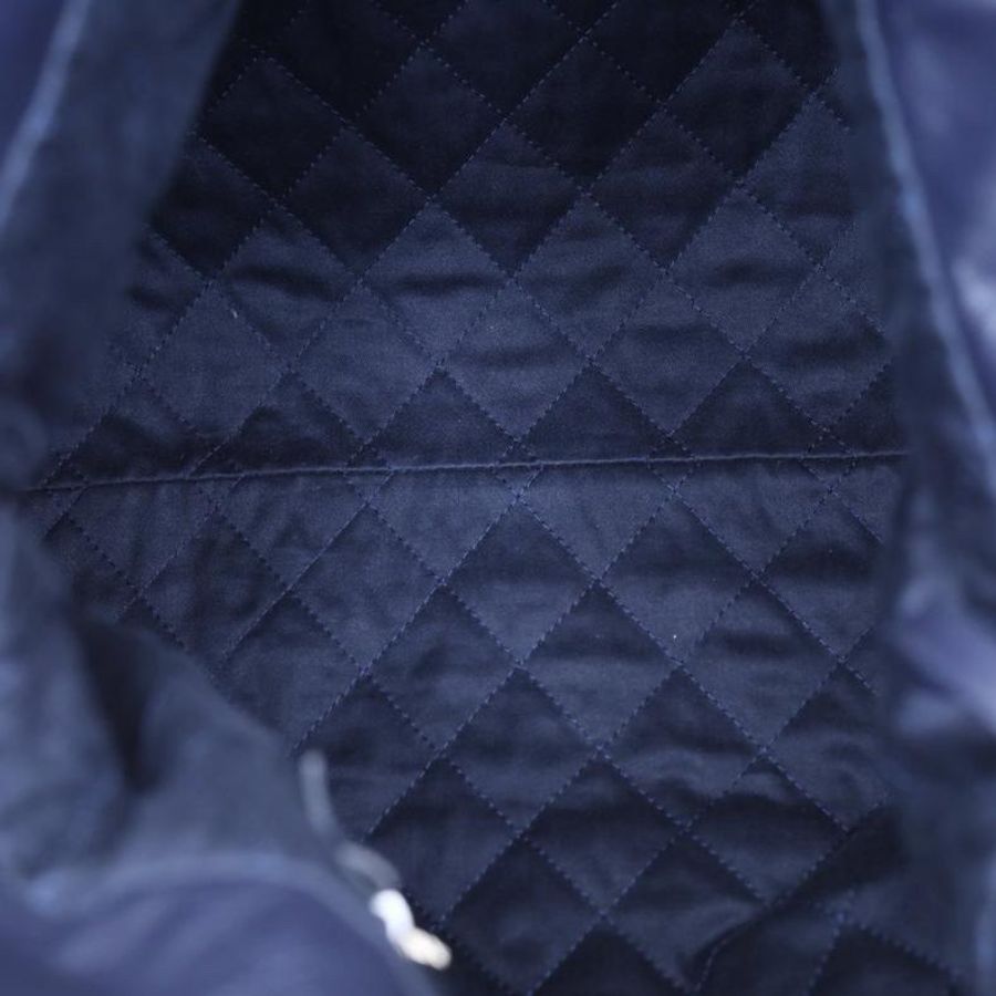 CHANEL(香奈兒) 22Bag Tote托特包 大號 37cm 墨藍色  晶片開 銀扣-4