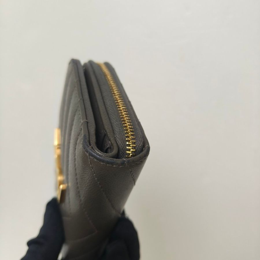 ✨YSL✨SAINT LAURENT 聖羅蘭 褐綠色 魚子醬 對折 短夾 皮夾 錢包/二手精品/二手皮夾/保證正品🌳二手樹屋🌳-10