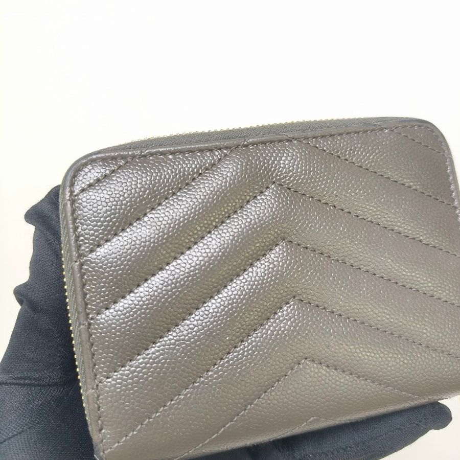 ✨YSL✨SAINT LAURENT 聖羅蘭 褐綠色 魚子醬 對折 短夾 皮夾 錢包/二手精品/二手皮夾/保證正品🌳二手樹屋🌳-14