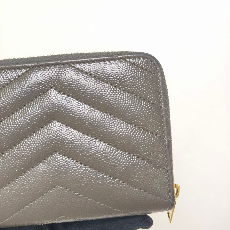 ✨YSL✨SAINT LAURENT 聖羅蘭 褐綠色 魚子醬 對折 短夾 皮夾 錢包/二手精品/二手皮夾/保證正品🌳二手樹屋🌳-15