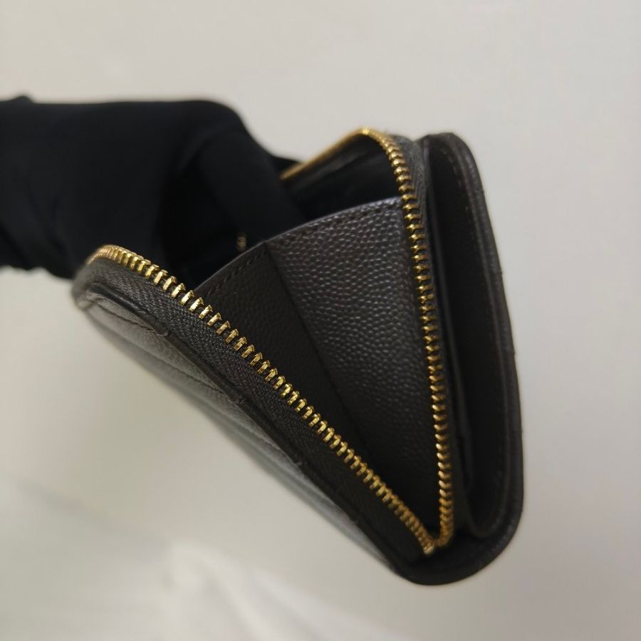 ✨YSL✨SAINT LAURENT 聖羅蘭 褐綠色 魚子醬 對折 短夾 皮夾 錢包/二手精品/二手皮夾/保證正品🌳二手樹屋🌳-21