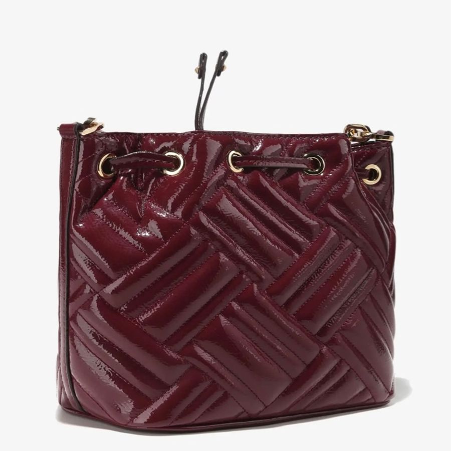 限時優惠小紅書全新商品酒紅色流行款大容量旅行用MICHAEL MICHAEL KORS Peyton 漆皮水桶包-1
