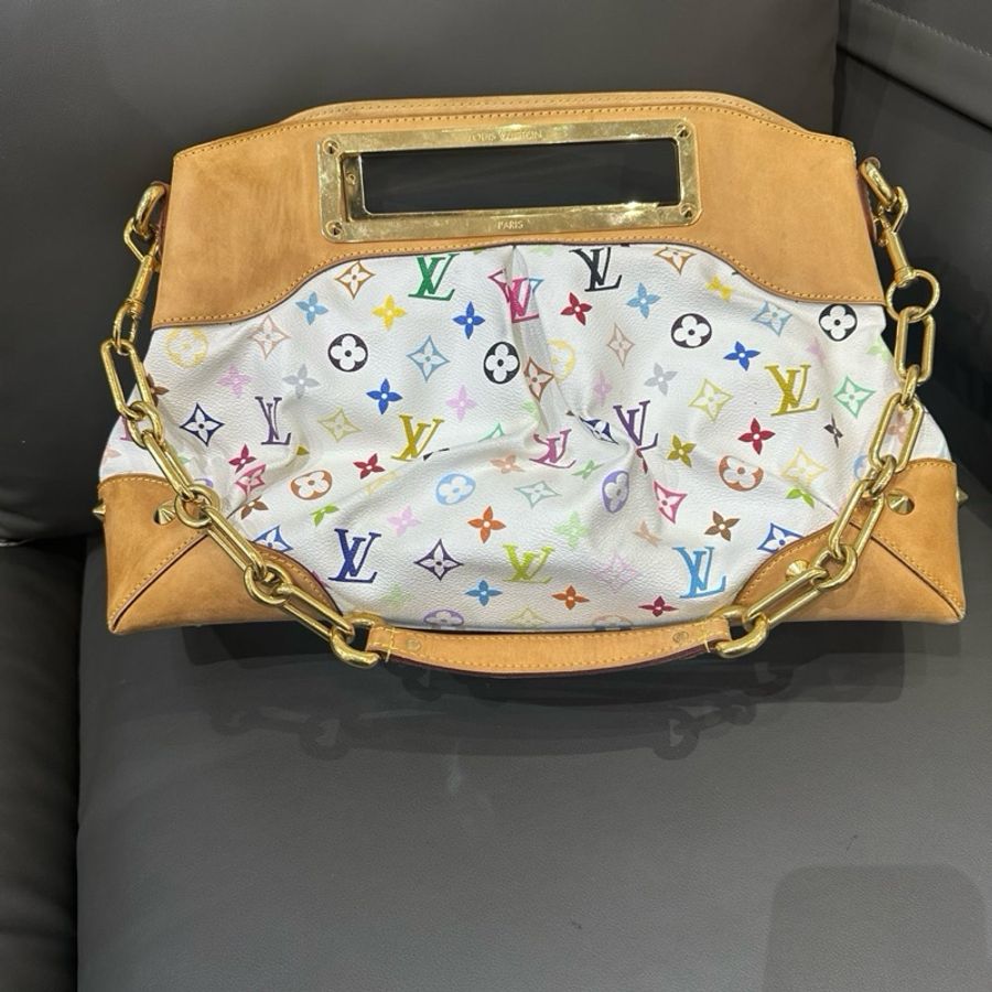 lv 白三彩judy中号腋下包-0