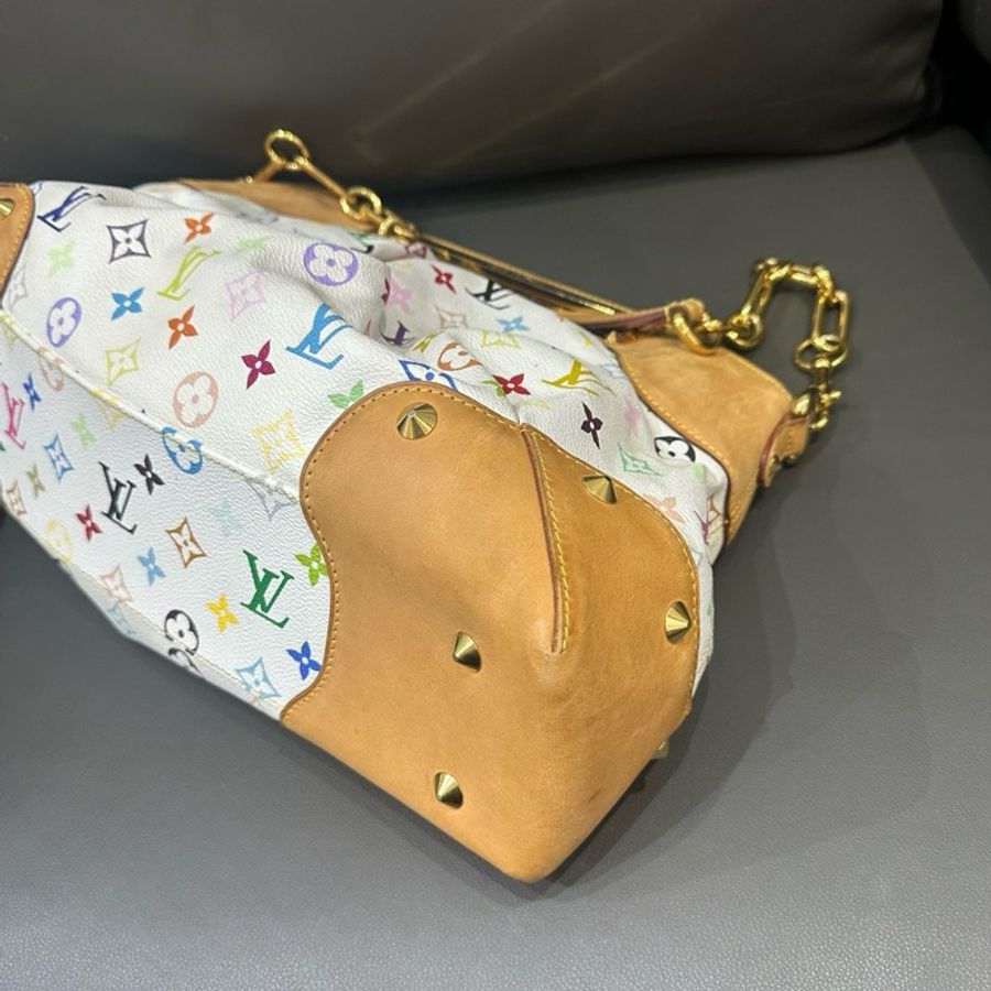 lv 白三彩judy中号腋下包-9