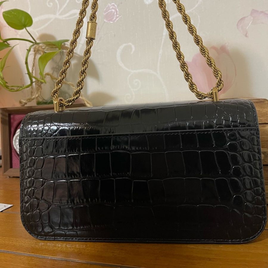 TB Tory Burch Eleonor 牛皮鱷魚紋鏈條肩背包-2