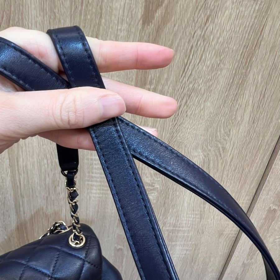 Chanel 深藍色小牛皮mini Duma手提後背包AS2908-9