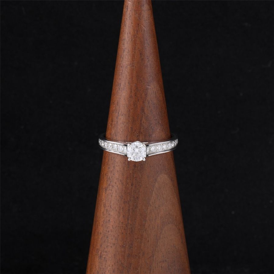 CARTIER(卡地亞) 1895系列 戒指 半鑽 32分 鑽石/pt950 50-0