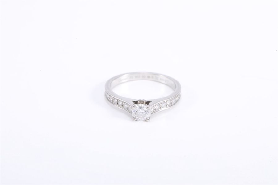 CARTIER(卡地亞) 1895系列 戒指 半鑽 32分 鑽石/pt950 50-5