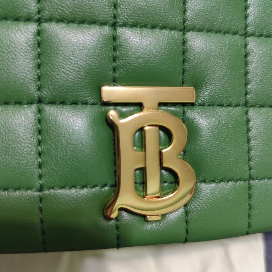 Burberry Lola TB 巴寶莉 Lola TB迷你17cm翻蓋斜背肩背包 綠 全新(不可議)-15