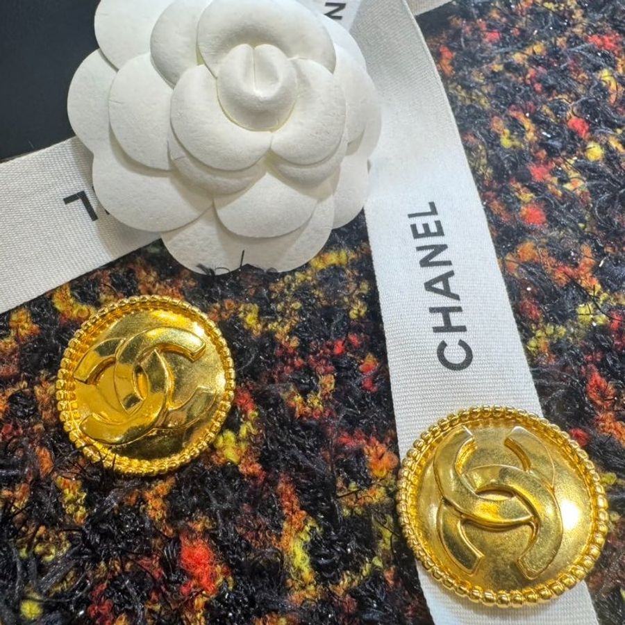【舊愛新歡】CHANEL金色vintage圓點大夾式耳環1996年-5