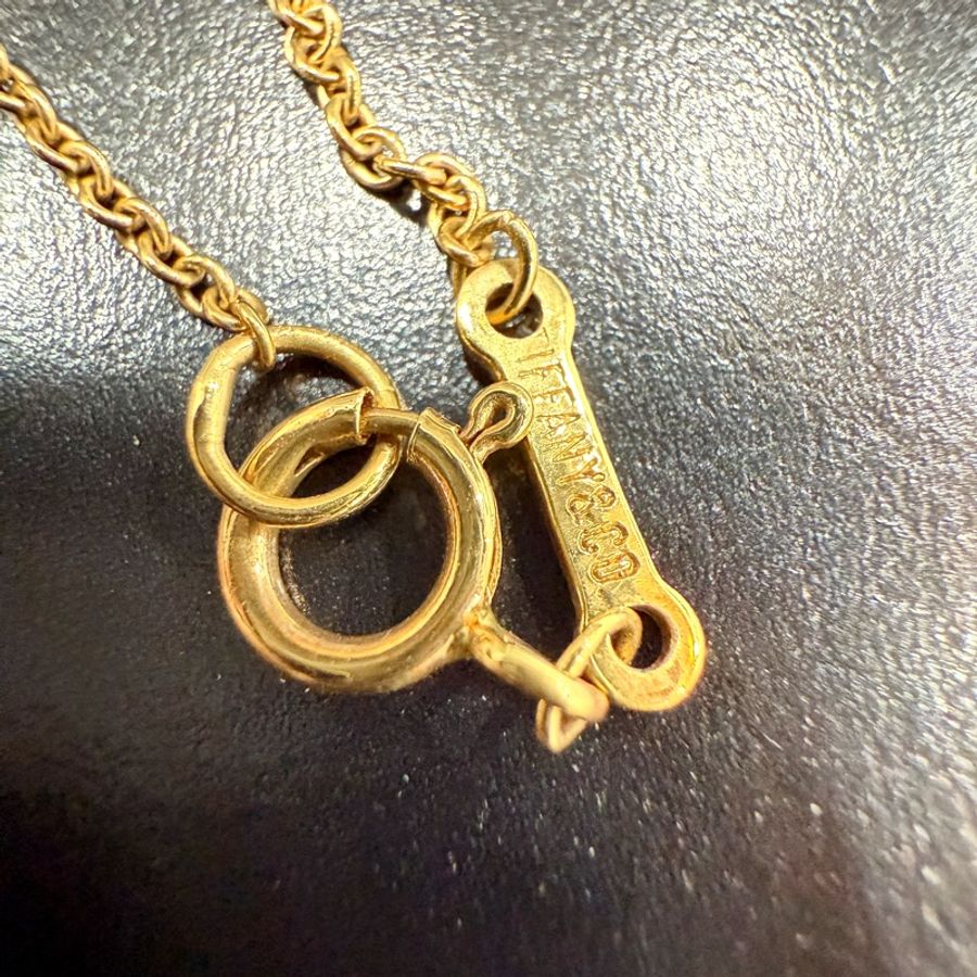Tiffany&Co 18K金 黃K金 相思豆 愛心 項鍊-4