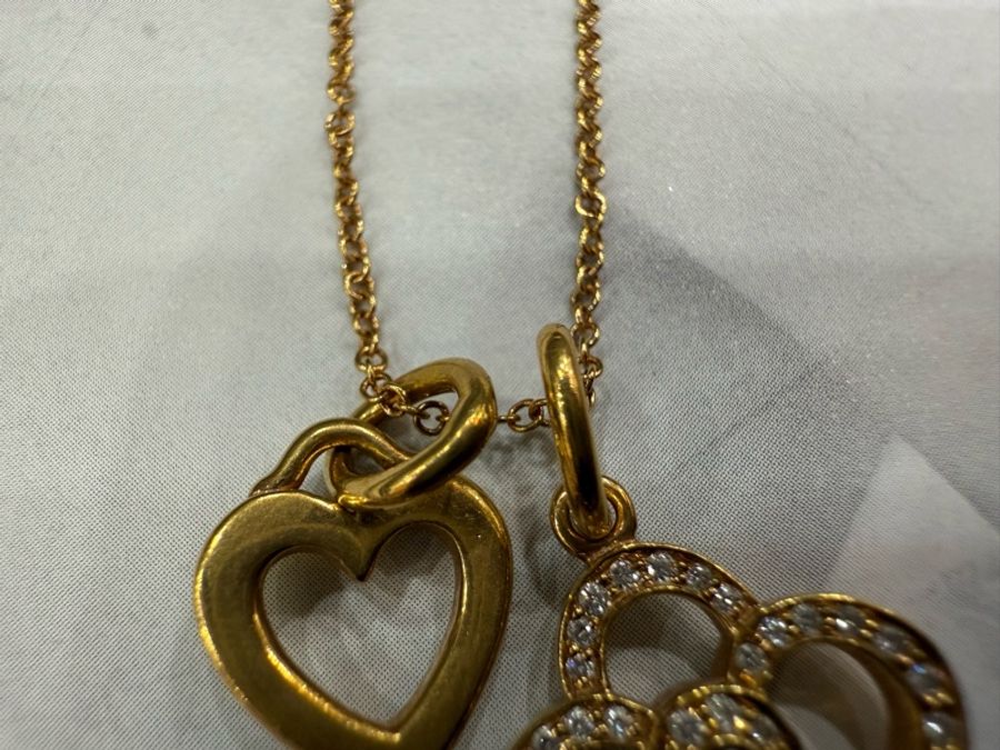 Tiffany&Co 18K金 黃K金 鑽石 鑰匙 愛心 項鍊-6