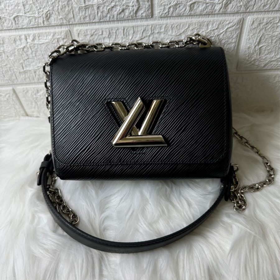 Louis Vuitton EPI Twist 牛皮銀釦斜背包-PM(M55224-黑)-0
