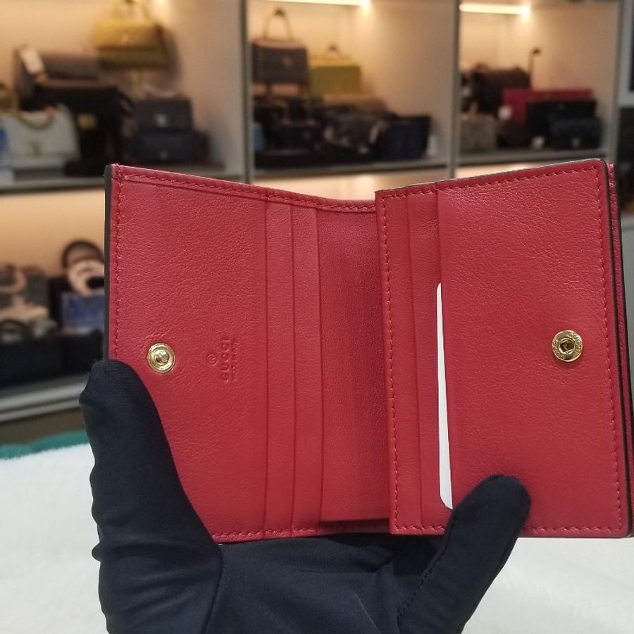 Gucci 限定蘋果印花短銀包 O499WH-4