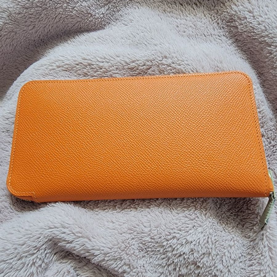 Hermès 愛馬仕橘 絲巾長夾-0