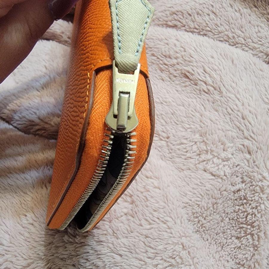Hermès 愛馬仕橘 絲巾長夾-42