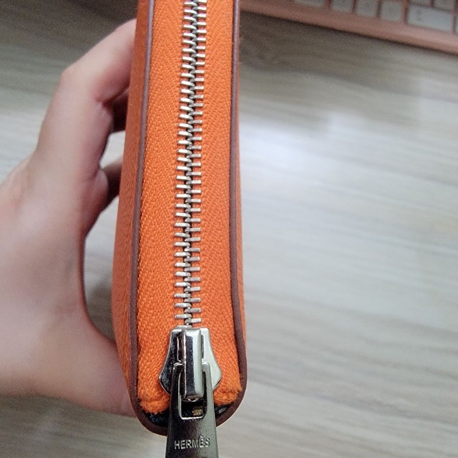 Hermès 愛馬仕橘 絲巾長夾-27