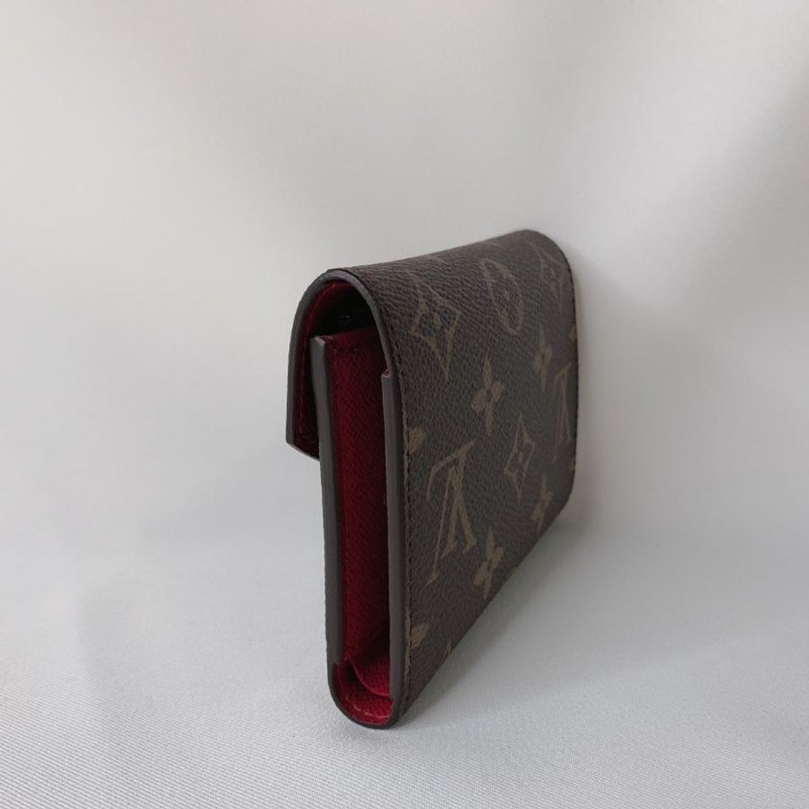 LV 全新Victorine老花紫紅信封三折短夾-5