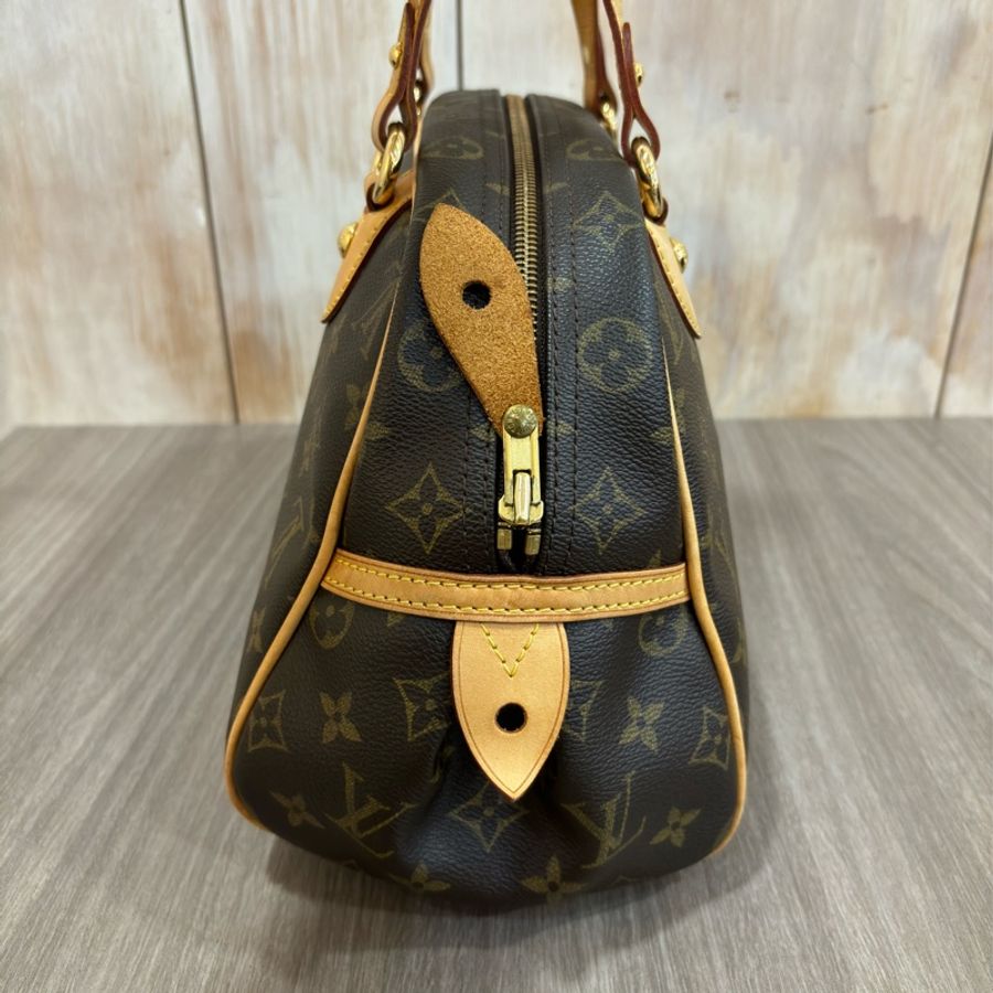 LV M95565 原花 金牌 字紋 老花 拉鍊包 手提包 波士頓包 保齡球包 SPEEDY-1