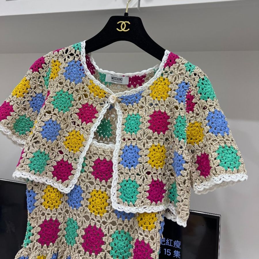 moschino 重工針織 細肩帶洋裝 裙裝 洋裝 針織外套 兩件式上衣 兩件式洋裝-4