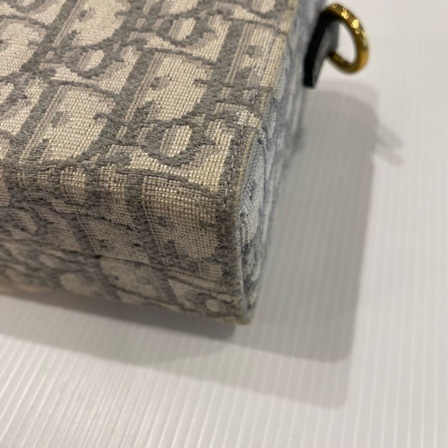DIOR 30蒙田box灰色帆布 金扣-7