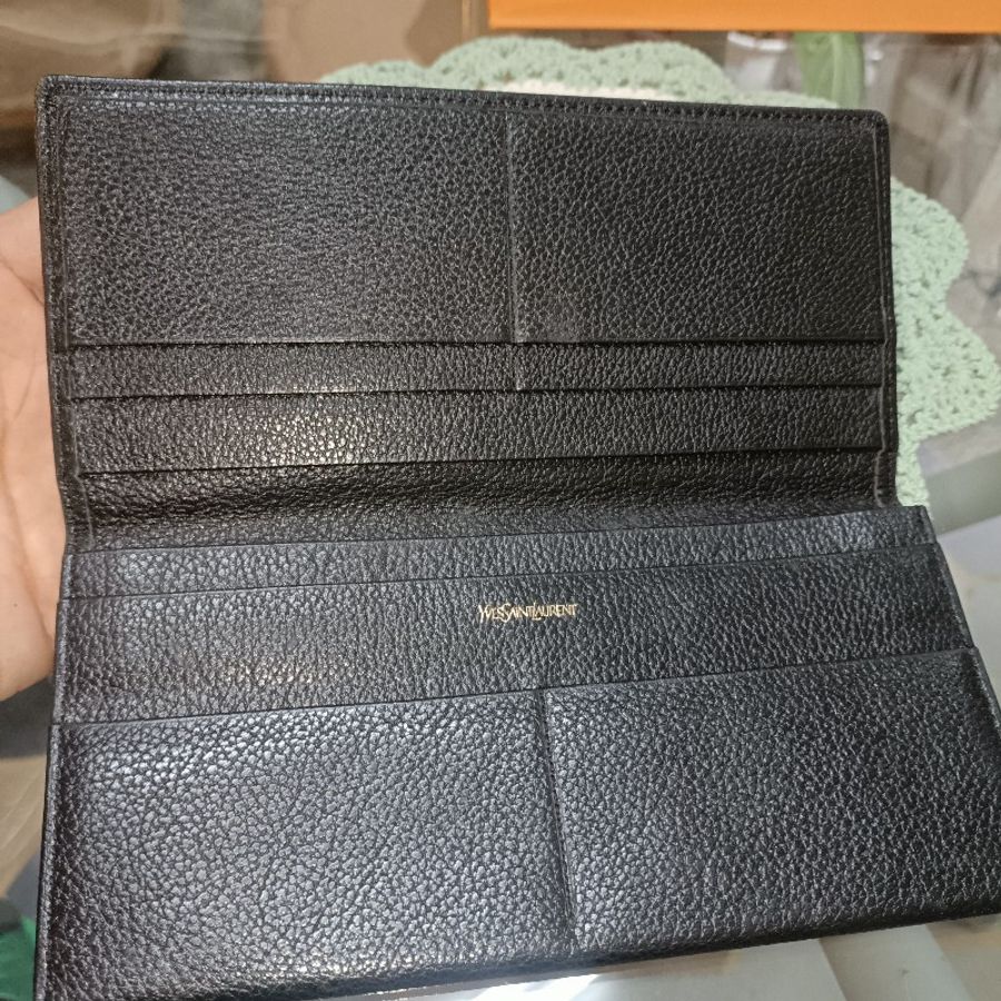 年終出清 YSL 牛皮黑長夾-26