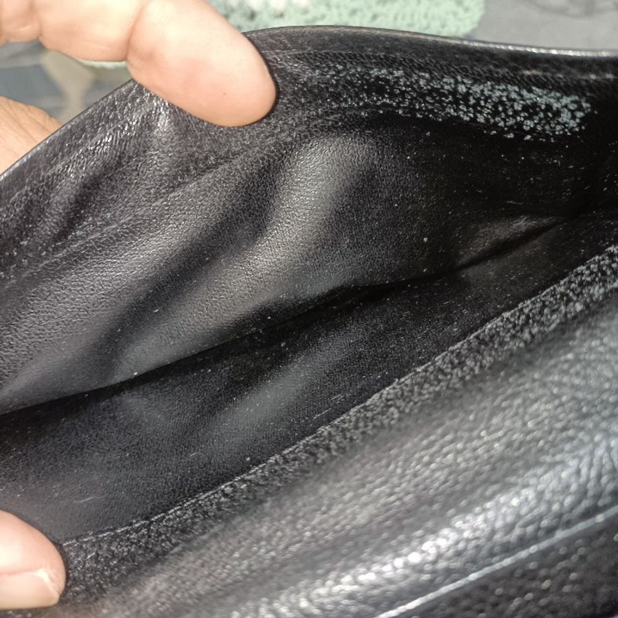 年終出清 YSL 牛皮黑長夾-43