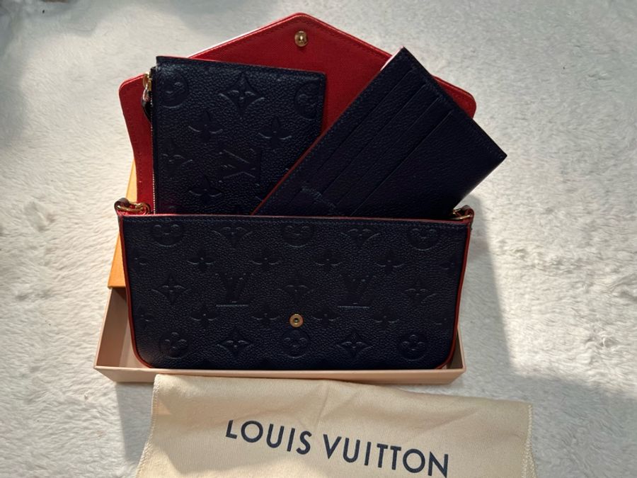 [LOUIS VUITTON] LV POCHETTE FELICIE壓紋老花三合一掀蓋信封鏈包-5
