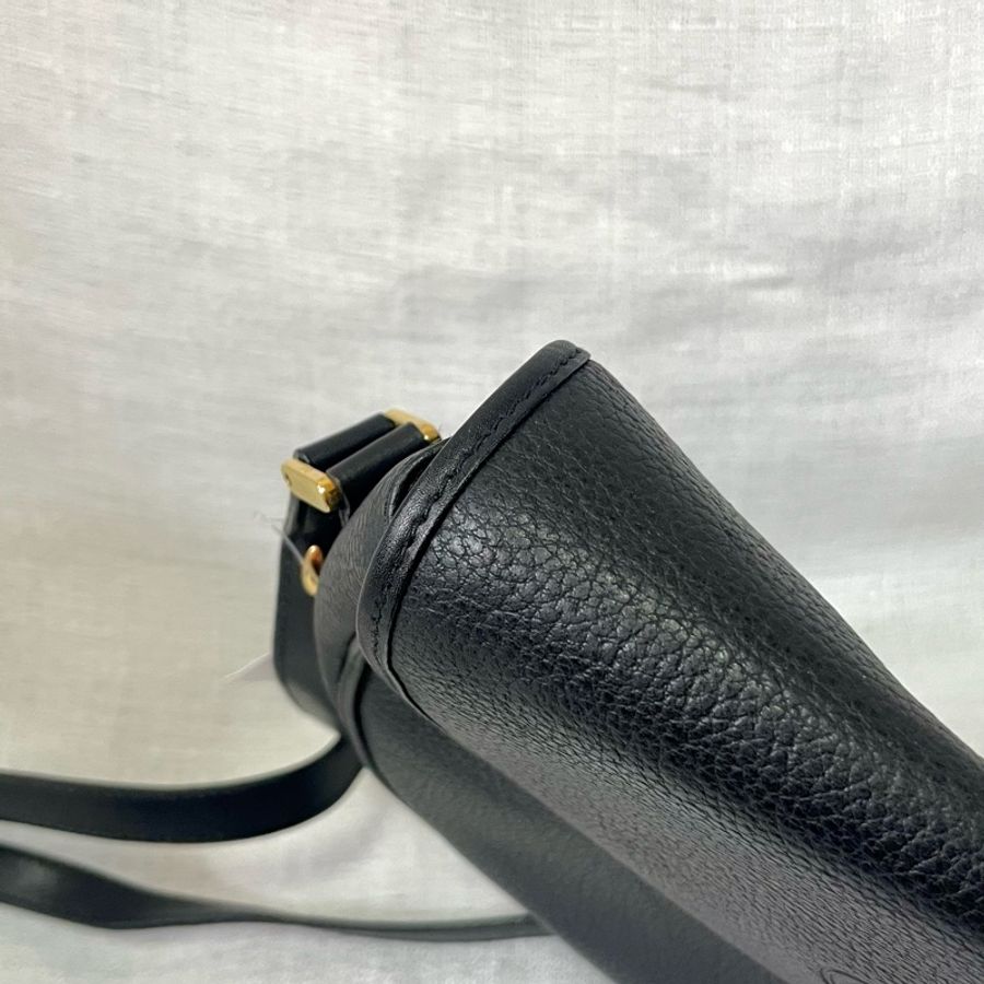 GUCCI 黑色GG絕版馬鞍包 小豬包 斜挎包-17