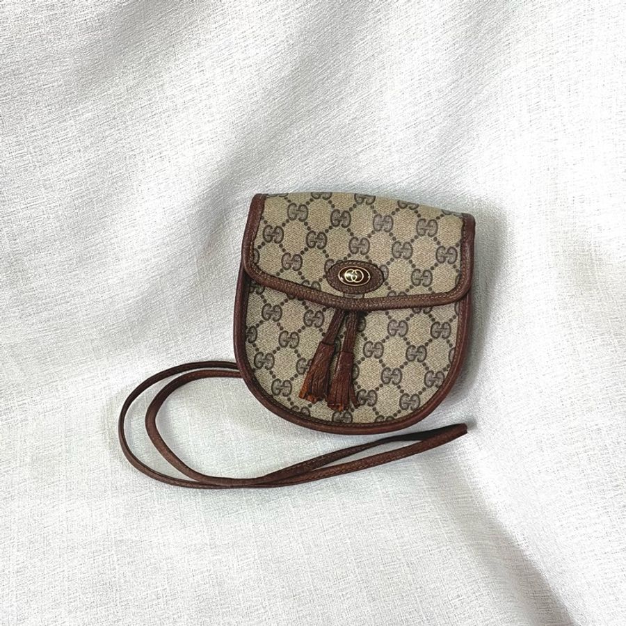 Gucci 老花GG迷你馬鞍流蘇斜挎包-2