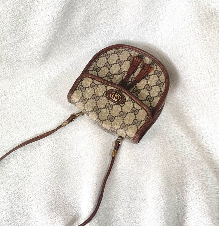 Gucci 老花GG迷你馬鞍流蘇斜挎包-6