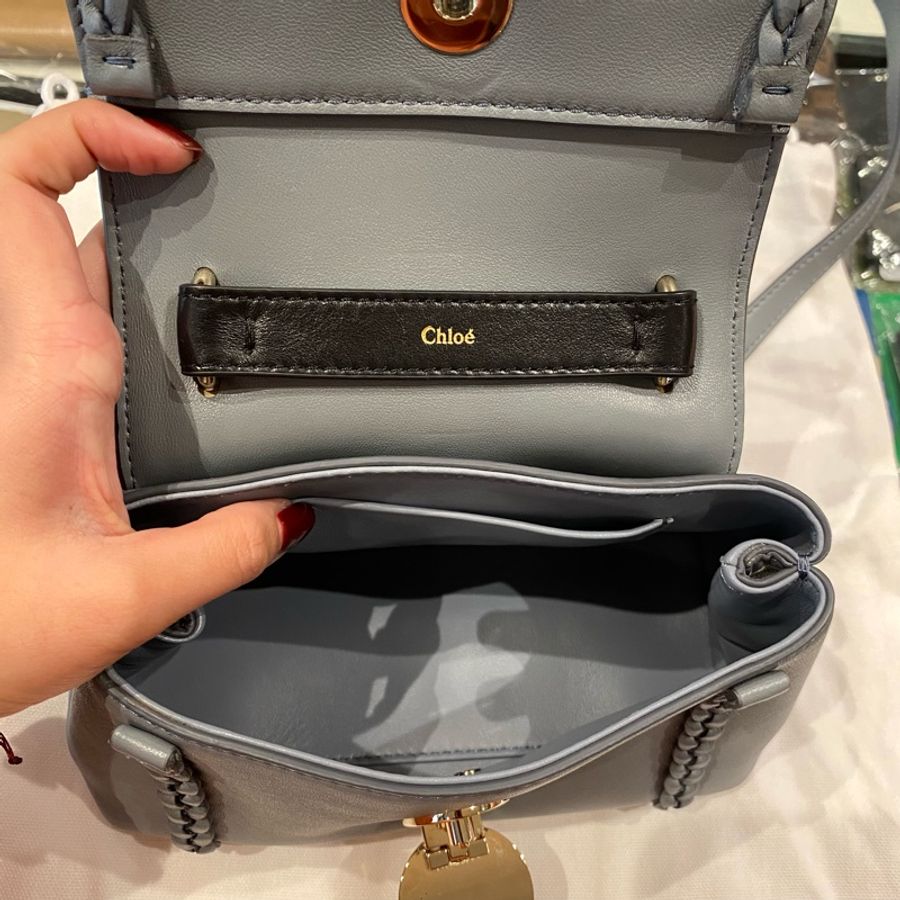 Chloe 金幣手提肩背包 霧霾藍-6