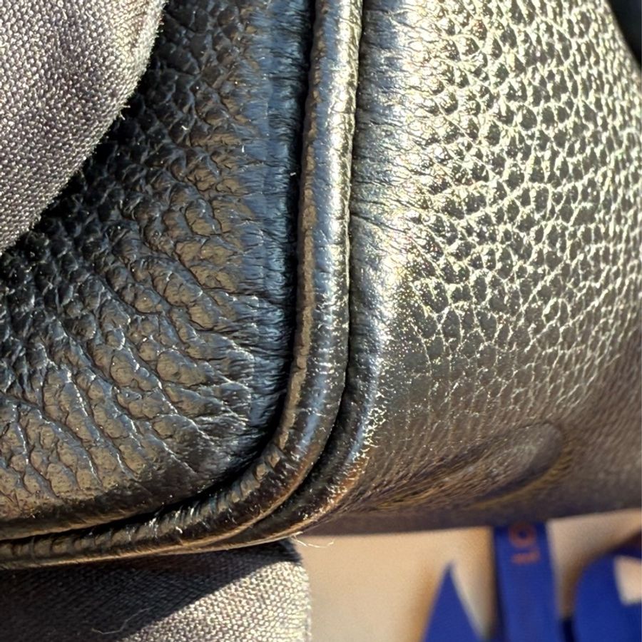 二手LV黑色全皮 M58953 SPEEDY BANDOULIÈRE 20 黑壓紋牛皮 兩用波士頓包-14