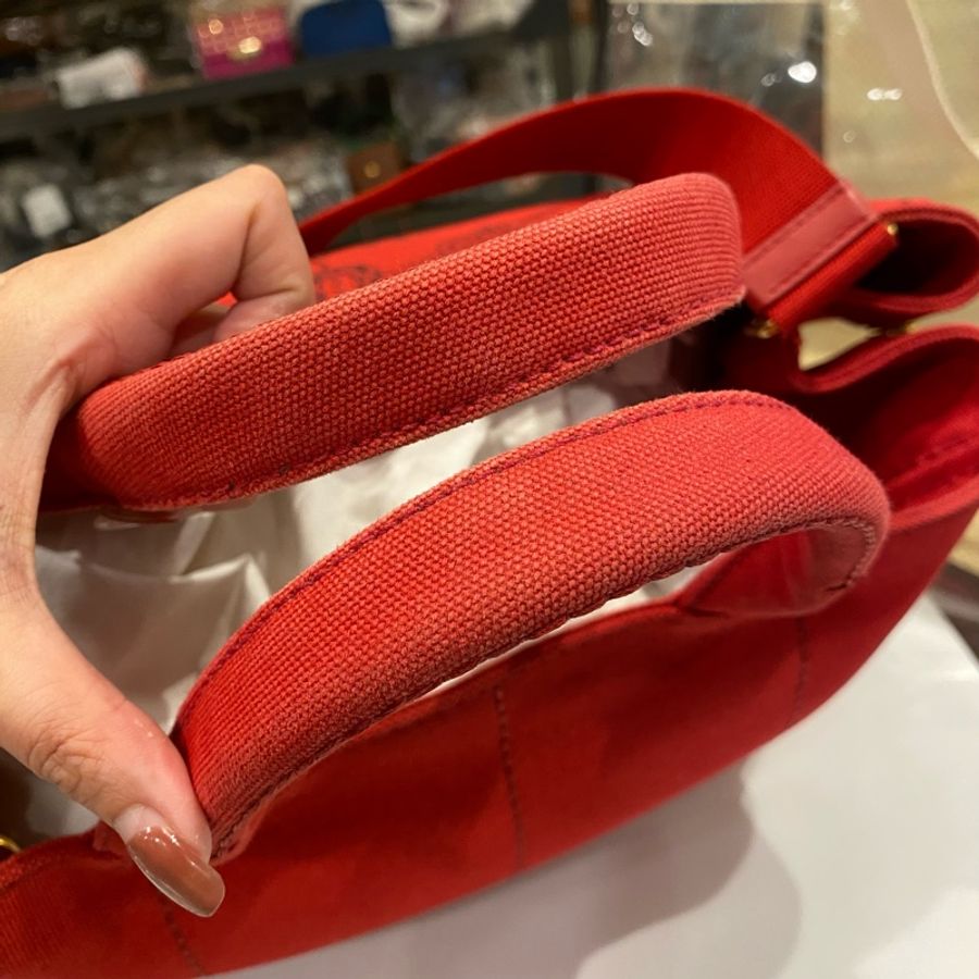 PRADA 帆布手提肩背包 紅-16