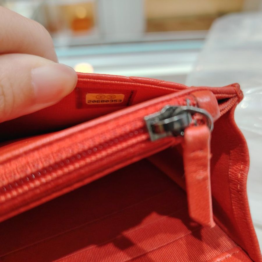 Chanel LeBoy Wallet On Chain (RED)-12