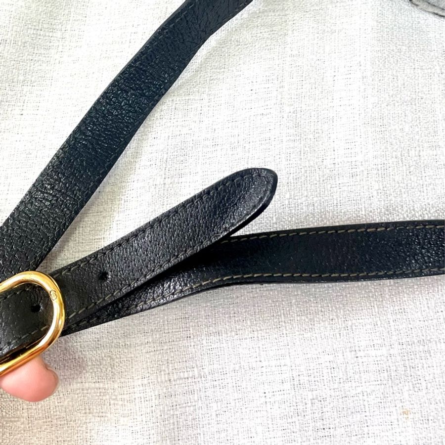 Gucci 絕版黑色老花GG水桶包 斜挎包-21