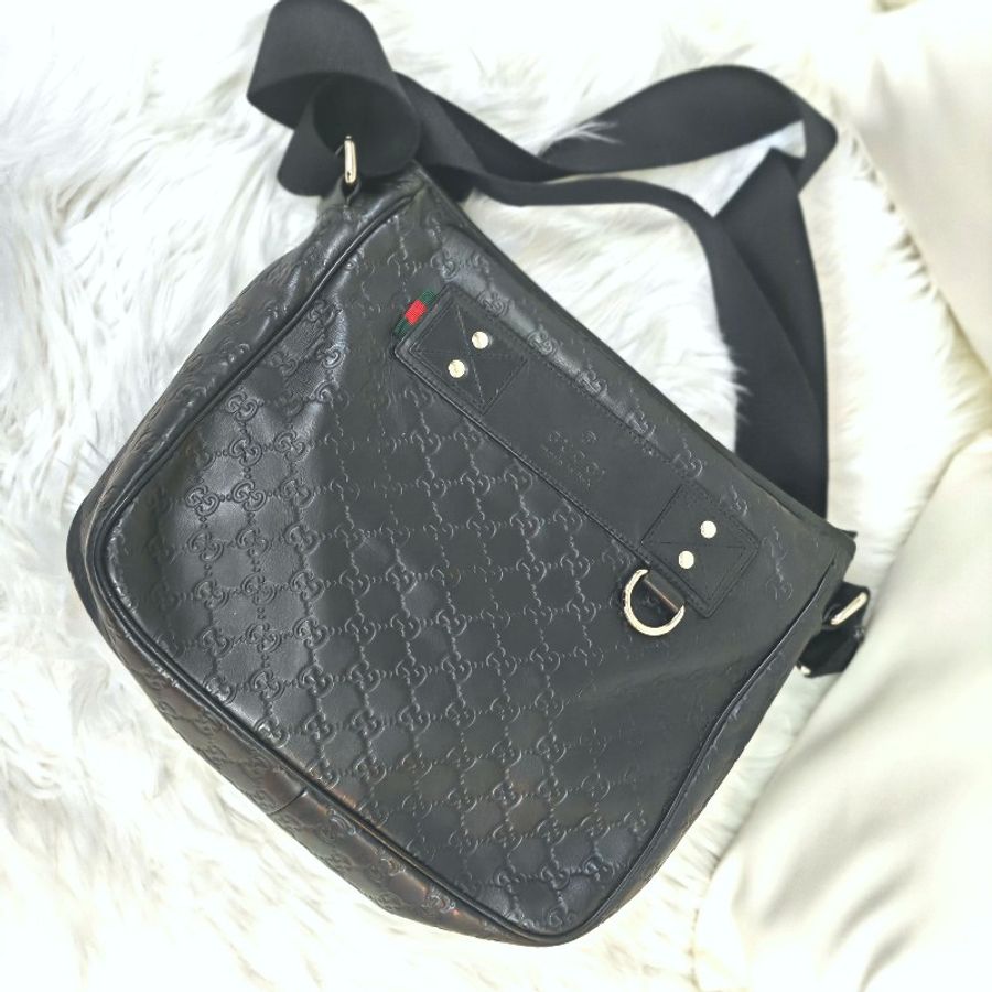 Gucci 黑色單肩斜挎包-1