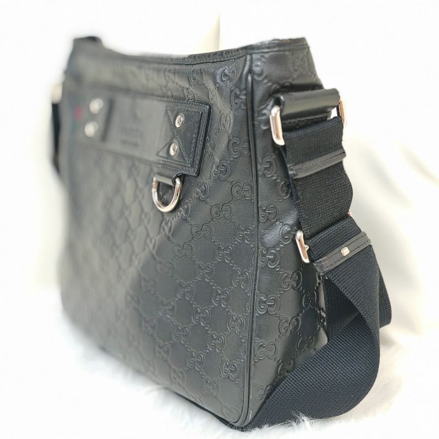 Gucci 黑色單肩斜挎包-4