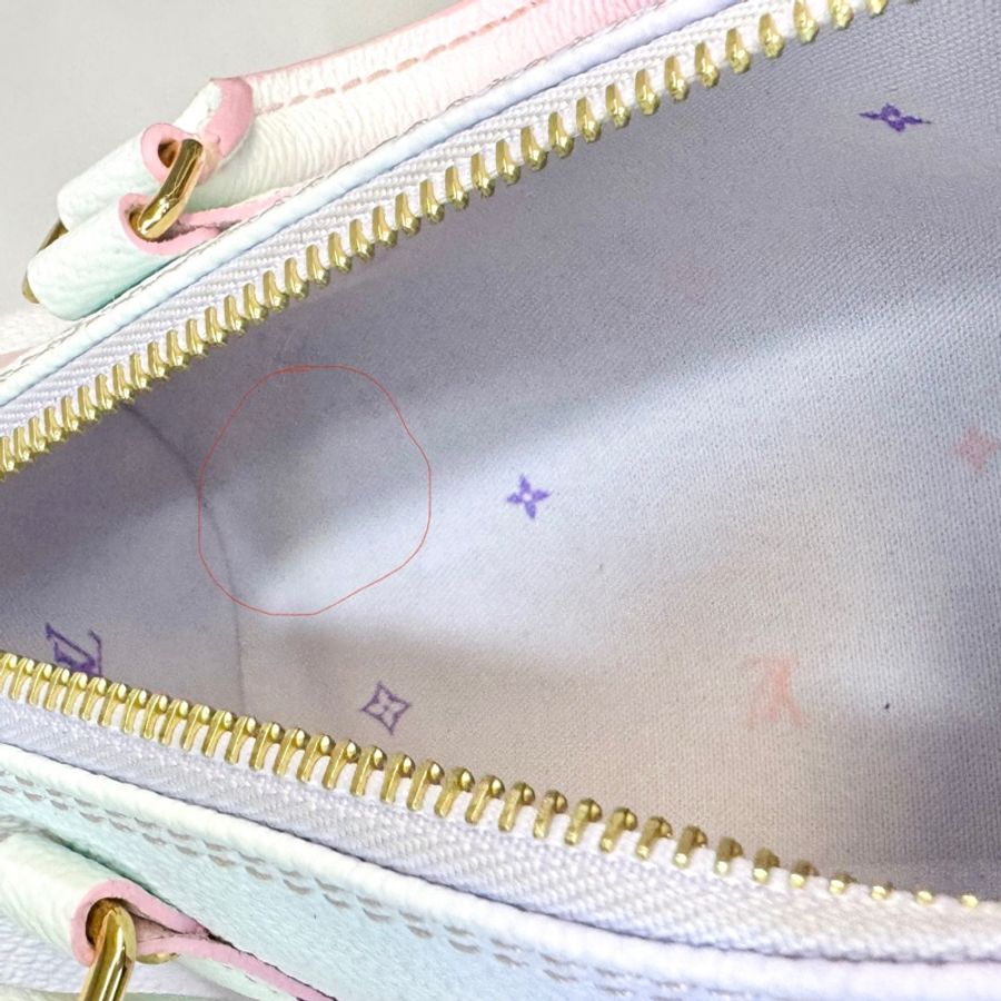 LV粉紫漸層二合一巴比龍papillon圓筒包BB-14